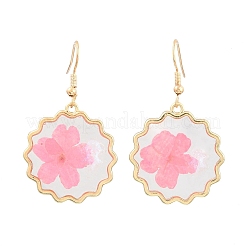 Alloy & Dried Flower Dangle Earrings&nbsp;AL-Z001-03G