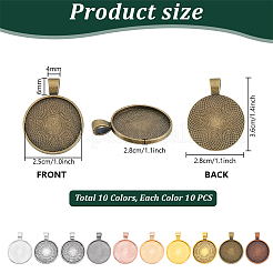 100Pcs 10 Styles Zinc Alloy Pendant Cabochon Settings&nbsp;FIND-PH0024-81