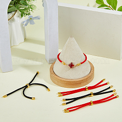 14Pcs 2 Colors Adjustable Round Polyester Braided Cord Slider Bracelet Makings&nbsp;FIND-HS0002-12