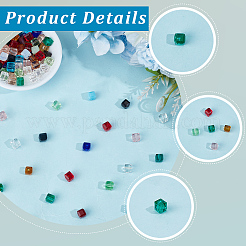 2Strands Faceted Transparent Glass Cube Beads Strands&nbsp;GLAA-PA0001-87