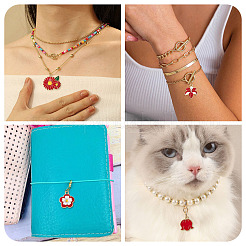 30Pcs 6 Styles Alloy and Enamel Pendants&nbsp;ENAM-TADJ0001-04C