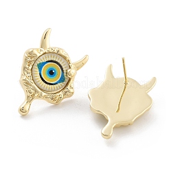 Rack Plating Eye Brass Stud Earrings&nbsp;EJEW-C108-08G-02