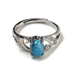 Oval Natural ApatiteAdjustable Rings&nbsp;RJEW-Q818-01P-09B