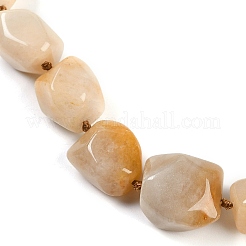 Natural Topaz Jade Nuggets Beaded Necklaces for Women Men&nbsp;NJEW-K388-01I