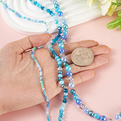 3 Strands 3 Style Electroplate Glass Beads Strands&nbsp;EGLA-TADJ0001-11B