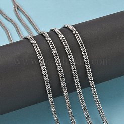 Tarnish Resistant Men's Jewelry Making 304 Stainless Steel Double Link Curb Chains&nbsp;CHS-A003C-0.8mm