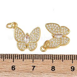 Brass Micro Pave Cubic Zirconia Pendants&nbsp;KK-D424-12G