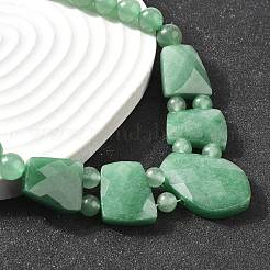 Natural Green Aventurine Faceted Bib Graduated Beaded Necklaces for Women&nbsp;NJEW-B128-01K