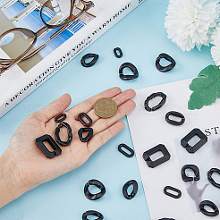200Pcs 8 Style Spray Painted CCB Plastic Linking Rings&nbsp;CCB-HY0001-08