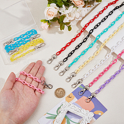 10Pcs 10 Colors Acrylic Link Baseball Cap Chain&nbsp;HJEW-DC00063