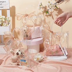 Valentine's Day 50Pcs Rectangle Transparent PVC Storage Bags with Handle&nbsp;ABAG-BC0001-56
