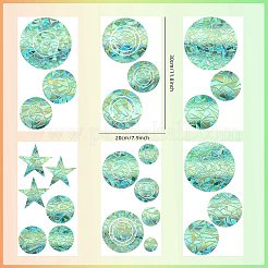 6PCS PVC Stickers Dazzling Color Window Stickers 3D Laser Circle Shapes Electrostatic Glass Window Stickers&nbsp;JX835A