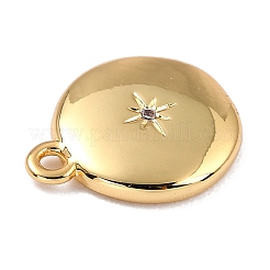 Brass Micro Pave Cubic Zirconia Charms&nbsp;ZIRC-I054-13G-03