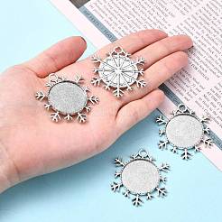 Christmas Ornaments Alloy Snowflake Pendant Cabochon Settings&nbsp;TIBEP-O006-29AS