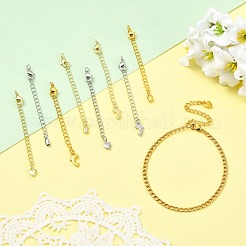 18Pcs 9 Styles Brass Chain Extender&nbsp;KK-FS0002-09