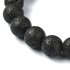 4Pcs 4 Color Natural Dyed Crackle Agate & Lava Rock Round Beaded Stretch Bracelets Set&nbsp;BJEW-TA00444