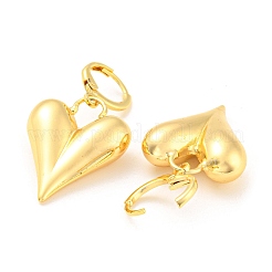 Rack Plating Brass Heart Dangle Leverback Earrings&nbsp;EJEW-A028-22G