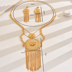 Iron Hollow Round Tassels Earrings & Necklaces Sets for Women&nbsp;RX4513