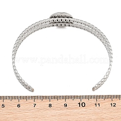 304 Stainless Steel Blank Cuff Bangle Bases with Flat Round Tray&nbsp;SA-CBA82C8-05A-P