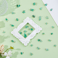 60Pcs 3 Styles Natural Green Aventurine Nuggets Connector Charms&nbsp;PALLOY-HS00001