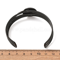 304 Stainless Steel Multi-strand Cuff Bracelet Blanks with Flat Round Bezel Settings&nbsp;SA-CBA4160-01C-EB