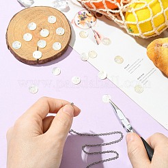 20Pcs Natural Shell Flat Round with Engraved Cherry Charms&nbsp;SHEL-CJ0001-36