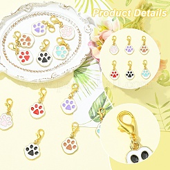 12Pcs 6 Styles Alloy Enamel Pendant Decorations&nbsp;HJEW-YW00377
