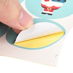 Christmas Theme Round Paper Gift Tag Self-Adhesive Stickers&nbsp;DIY-K032-82C