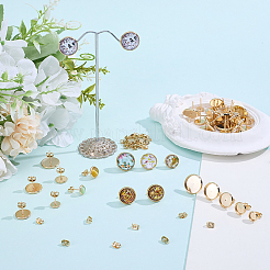 50Pcs 5 Styles 304 Stainless Steel Stud Earring Findings&nbsp;STAS-BBC0009-96