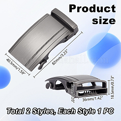 2Pcs 2 Styles Alloy DIY Adjustable Automatic Buckle&nbsp;FIND-GA0003-34A