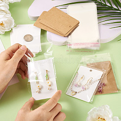 100Pcs 2 Colors Rectangle Paper One Pair Earring Display Cards with Hanging Hole&nbsp;CDIS-TA0001-41