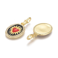 Brass Micro Pave Clear Cubic Zirconia Pendants&nbsp;ZIRC-Z001-07G