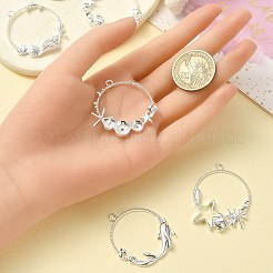 12Pcs 6 Styles Ocean Style Alloy Open Back Bezel Pendants&nbsp;FIND-YW0004-47