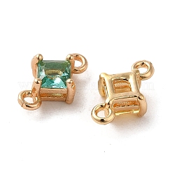 Brass Pave Cubic Zirconia Connector Charms&nbsp;ZIRC-P114-13KCG