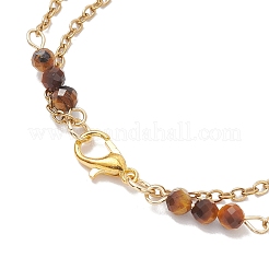 Natural Tiger Eye & Non-magnetic Synthetic Hematite Beads Multi-strand Bracelets&nbsp;BJEW-JB12122-02