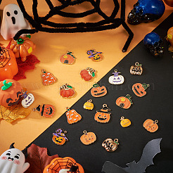 20Pcs 10 Styles Halloween Theme Alloy Enamel Pendants&nbsp;ENAM-TA0003-43