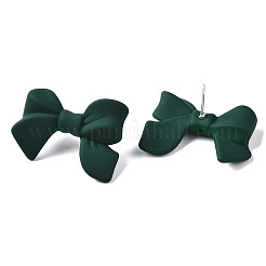 Spray Painted CCB Plastic Bowknot Stud Earring Findings&nbsp;CCB-Q091-07D