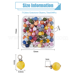 12 Sets Gemstone Charms&nbsp;FIND-DC0001-37