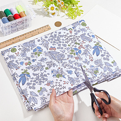 1M Flower Pattern Cotton Fabric&nbsp;AJEW-CY0002-30B