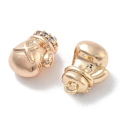 Brass Micro Pave Cubic Zirconia Charms&nbsp;KK-M102-55G