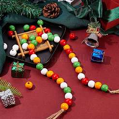 200Pcs 4 Colors Painted Natural Wood Beads&nbsp;WOOD-SZ0001-06