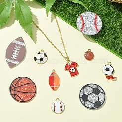 Sports Ball Acrylic & Alloy Enamel Pendants Findings Kits&nbsp;FIND-YW0006-57