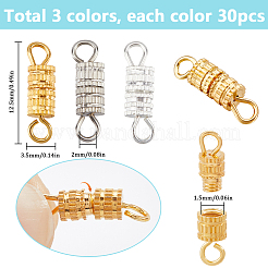 90Pcs 3 Colors Alloy Screw Clasps&nbsp;FIND-SC0012-06