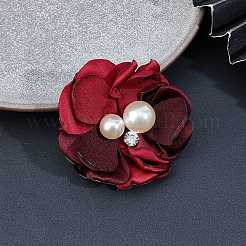 Cloth 3D Flower Brooch Pin&nbsp;JEWB-WH0022-92A