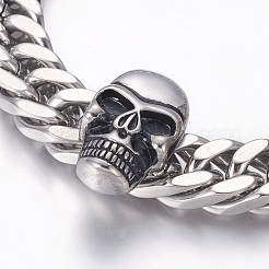 304 Stainless Steel Curb Chain/Twisted Chain Bracelets&nbsp;BJEW-L665-02AS
