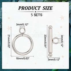 Tarnish Resistant 304 Stainless Steel Toggle Clasps&nbsp;X-STAS-K148-01P