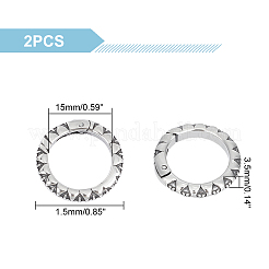 2Pcs 304 Stainless Steel Spring Gate Rings&nbsp;STAS-UN0048-37