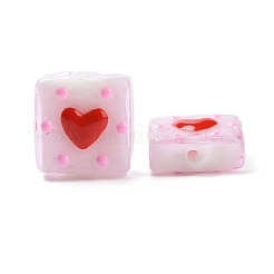Valentine's Day Handmade Lampwork Enamel Beads Strands&nbsp;LAMP-A001-D