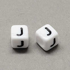 Large Hole Acrylic Letter European Beads&nbsp;SACR-Q103-7mm-01J