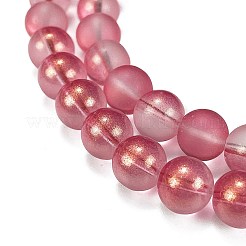 Frosted Transparent Glass Bead Strands&nbsp;GLAA-P065-10mm-09